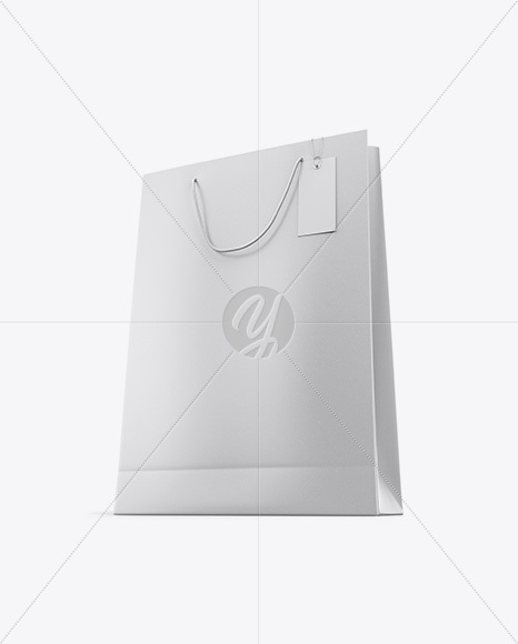 Karft Paper Bag w/ Label Mockup - Half Side View