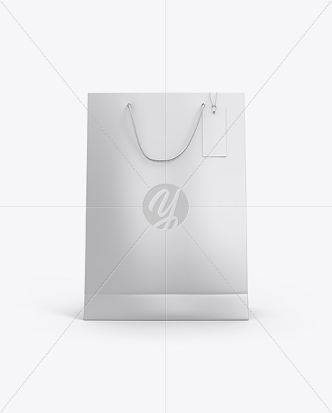 Matte Paper Bag w/ Label Mockup - Front View