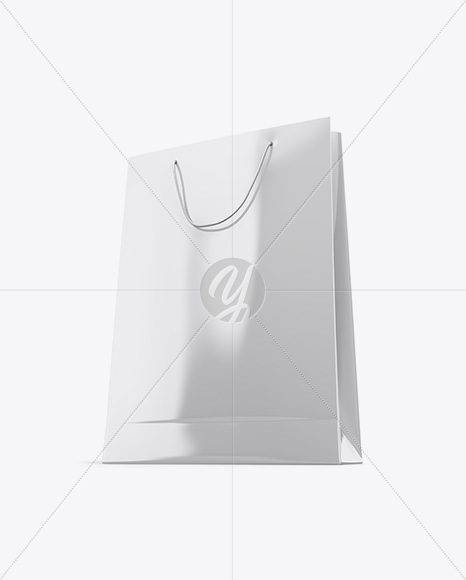 Glossy Paper Bag Mockup - Half Side View