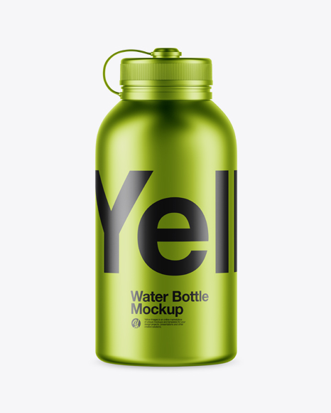 Metallic Sport Bottle Mockup