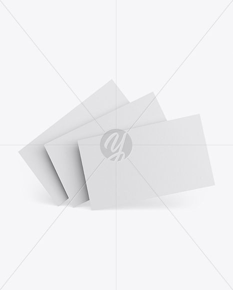 Three Textured Business Cards Mockup - Front View