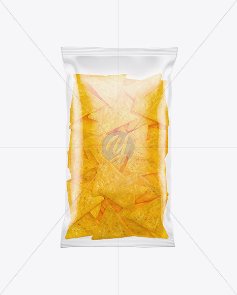 Clear Plastic Bag With Nachos Mockup