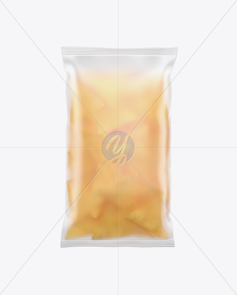 Frosted Plastic Bag With Nachos Mockup