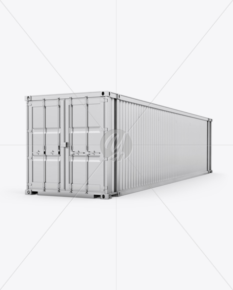 40F Shipping Container Mockup - Halfside View