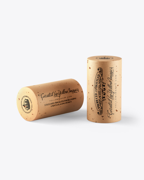 Two Wine Bottle Corks Mockup