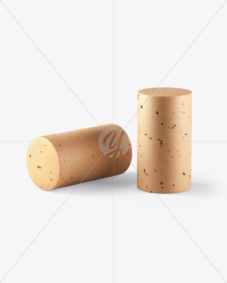 Two Wine Bottle Corks Mockup