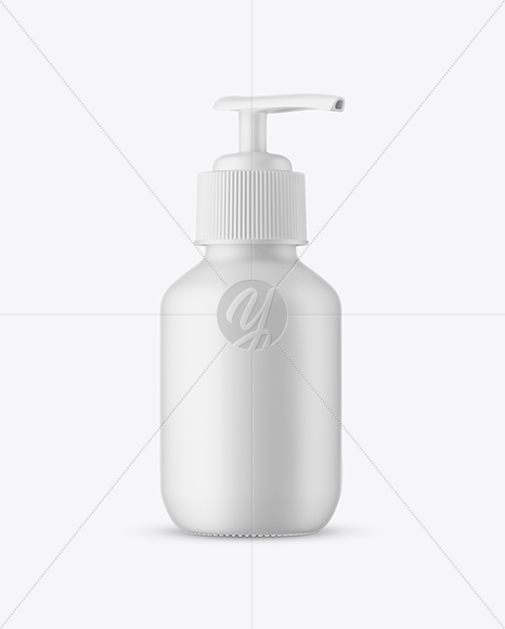 Matte Cosmetic Bottle with Pump Mockup