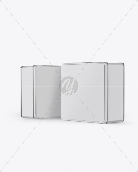 Two Glossy Tin Boxes Mockup