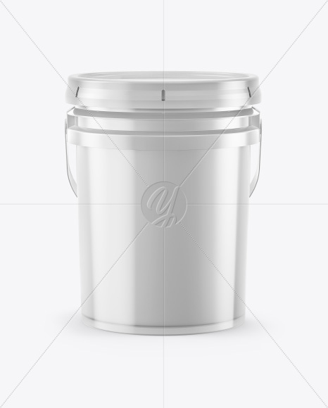 Plastic Bucket Mockup - Front View (High Angle Shot)