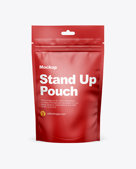 Matte Stand-Up Pouch w Zipper Mockup - Front View - 31+Pouch+Mockups+Ideas+Mockup+Pouch+Packaging+Mockup