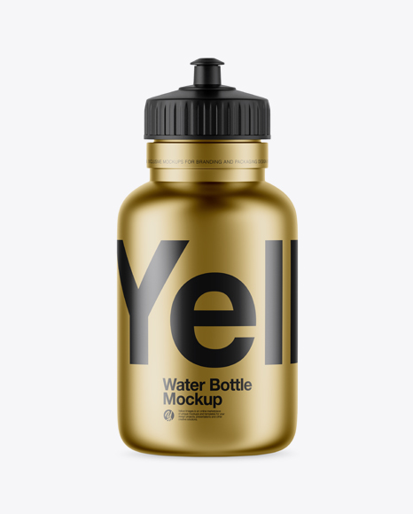 Metallic Sport Bottle Mockup