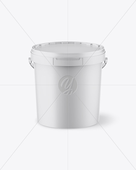 Matte Paint Bucket Mockup - Front View (High Angle Shot)