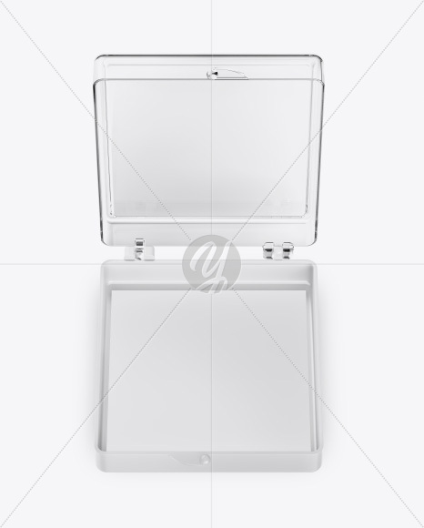 Opened Transparent Box with Lashes Mockup - Front View