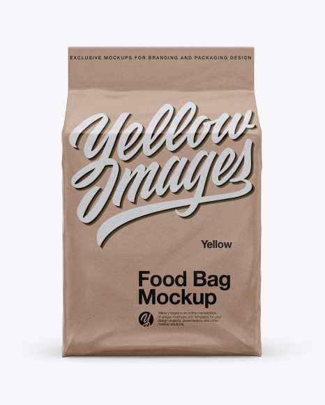 Kraft Stand-up Food Bag Mockup - Front View