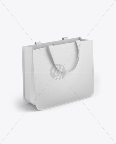 Shopping Bag Mockup - Half Side View (High-Angle Shot)