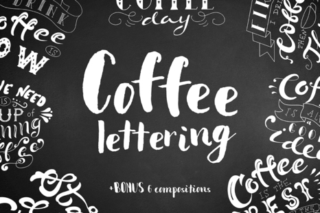 Coffee Lettering Pack - Cups