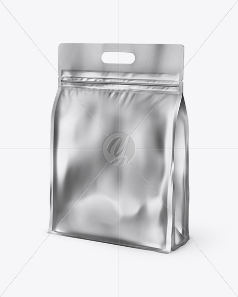 Matte Metallic Stand-up Food Bag Mockup