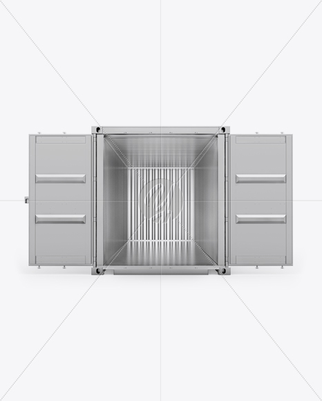 40F Shipping Container with Opened Doors Mockup - Front View