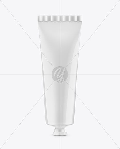 Glossy Plastic Tube Mockup - Front View