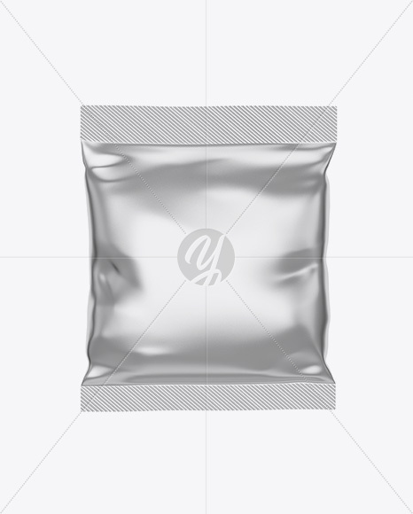 Metallic Snack Bag Mockup - Front View