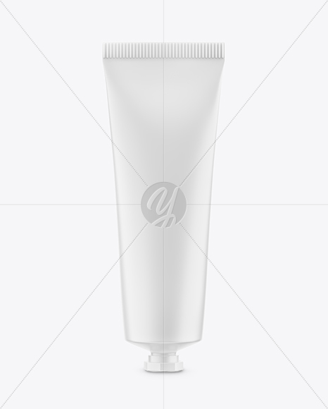 Matte Plastic Tube With Paper Label Mockup - Front View