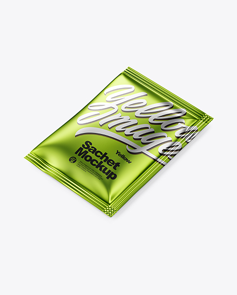 Metallic Sachet Mockup - Half Side View