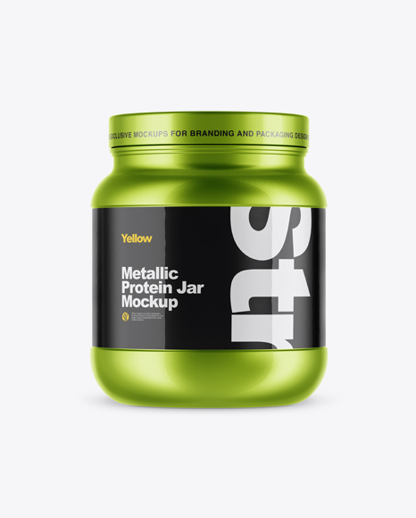 Metallic Protein Jar Mockup