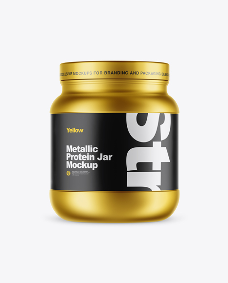 Matte Metallic Protein Jar Mockup