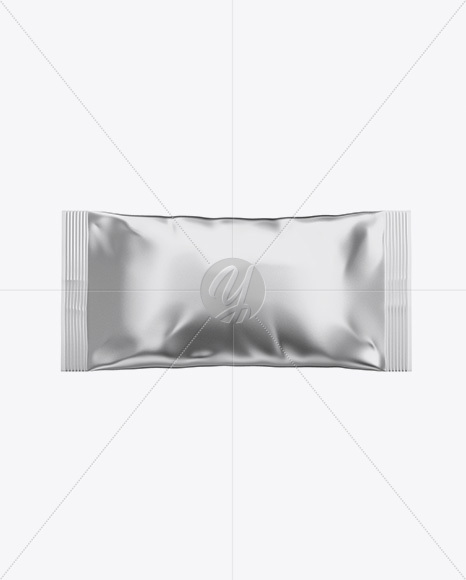 Metallic Snack Bag Mockup - Front View