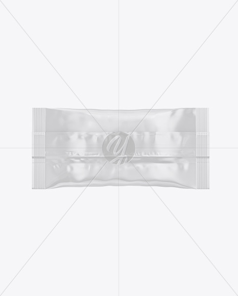 Glossy Snack Bag Mockup - Back View