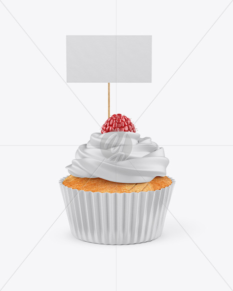 Cupcake With Raspberry Mockup