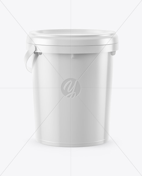 Plastic Bucket Mockup - Half Side View