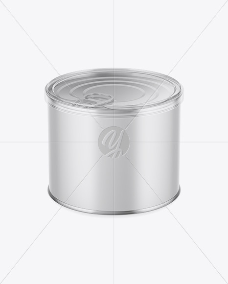 Metallic Tin Can with Transparent Cap Mockup - Front View (High Angle Shot)