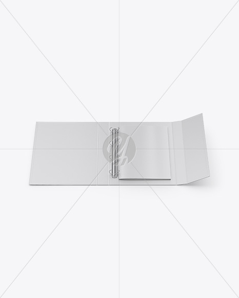 Matte Folder With Brochure Mockup - Top View (Hero Shot)