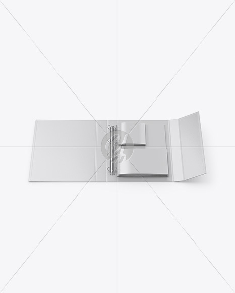 Glossy Folder With Brochures Mockup - Front View (High-Angle Shot)