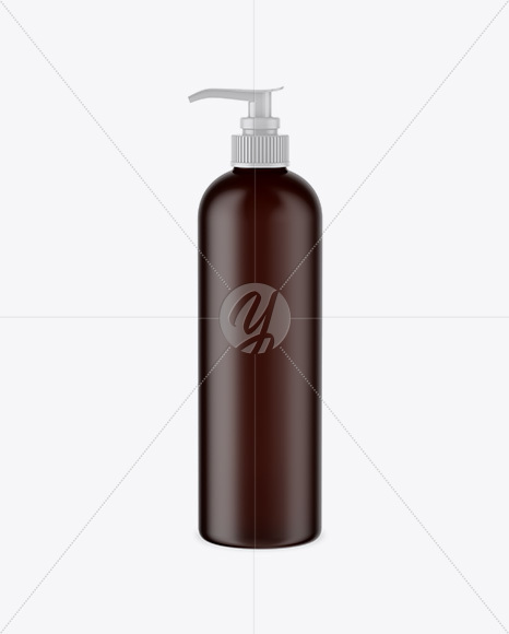 Amber Cosmetic Bottle w/ Pump Mockup