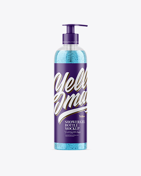 Clear Shower Gel-Scrub Bottle Mockup - Scrubs mockup psd