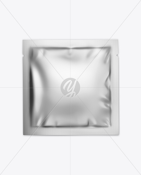 Metallic Wet Wipe Pack Mockup - Top View