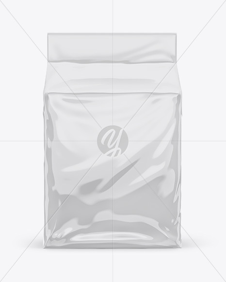 Glossy Stand-up Food Bag Mockup - Front View