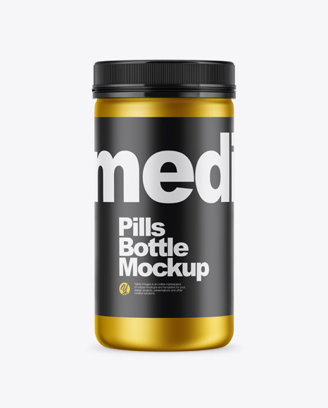 Matte Metallic Pills Bottle Mockup