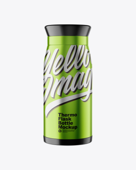 Metallic Thermo Flask Bottle Mockup - Mockup termo