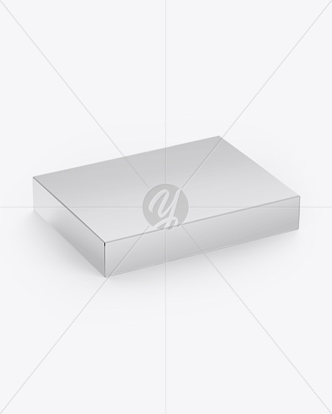 Glossy Box Mockup - Half Side View (High-Angle Shot)