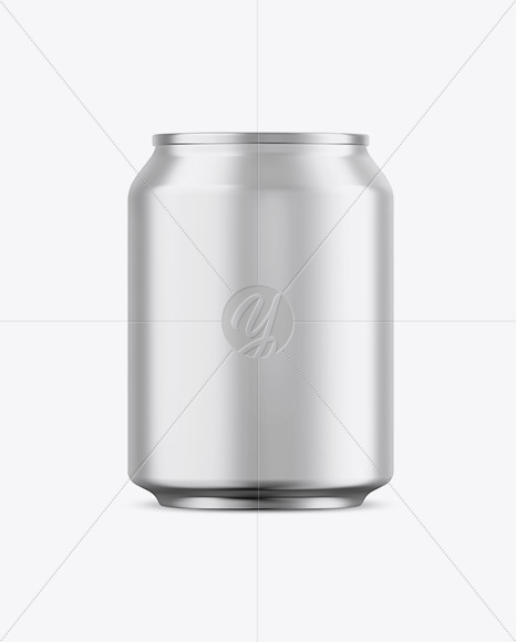 Aluminium Can With Metallic Finish Mockup - Front View