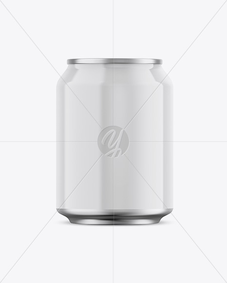 Glossy Aluminium Can Mockup - Front View