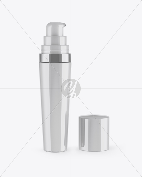 Opened Glossy Cosmetic Tube Mockup