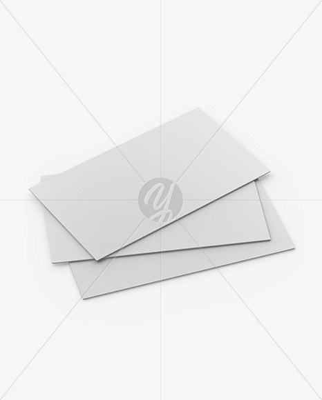 Three Business Cards Mockup - Half Side View