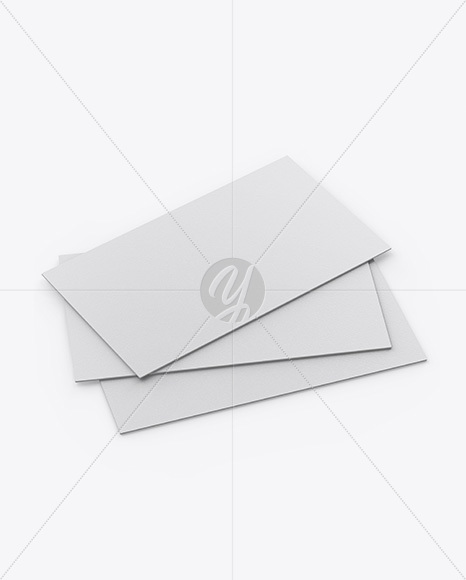 Three Textured Business Cards Mockup - Half Side View