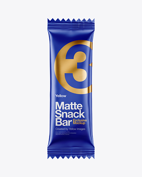 Matte Snack Bar Mockup - Front View - Holographic+packaging+