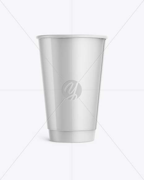 Glossy Paper Coffee Cup Mockup - Front View