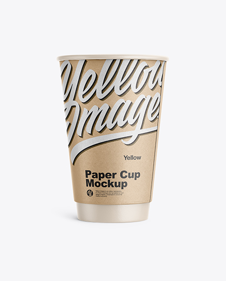 Kraft Coffee Cup Mockup - Front View - 